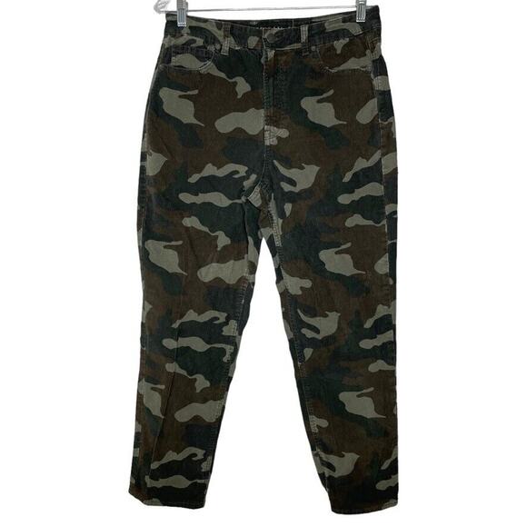 American Eagle Camouflage Super Stretch Corduroy Mom Jean Ankle Pants 10 Womens - Picture 1 of 12